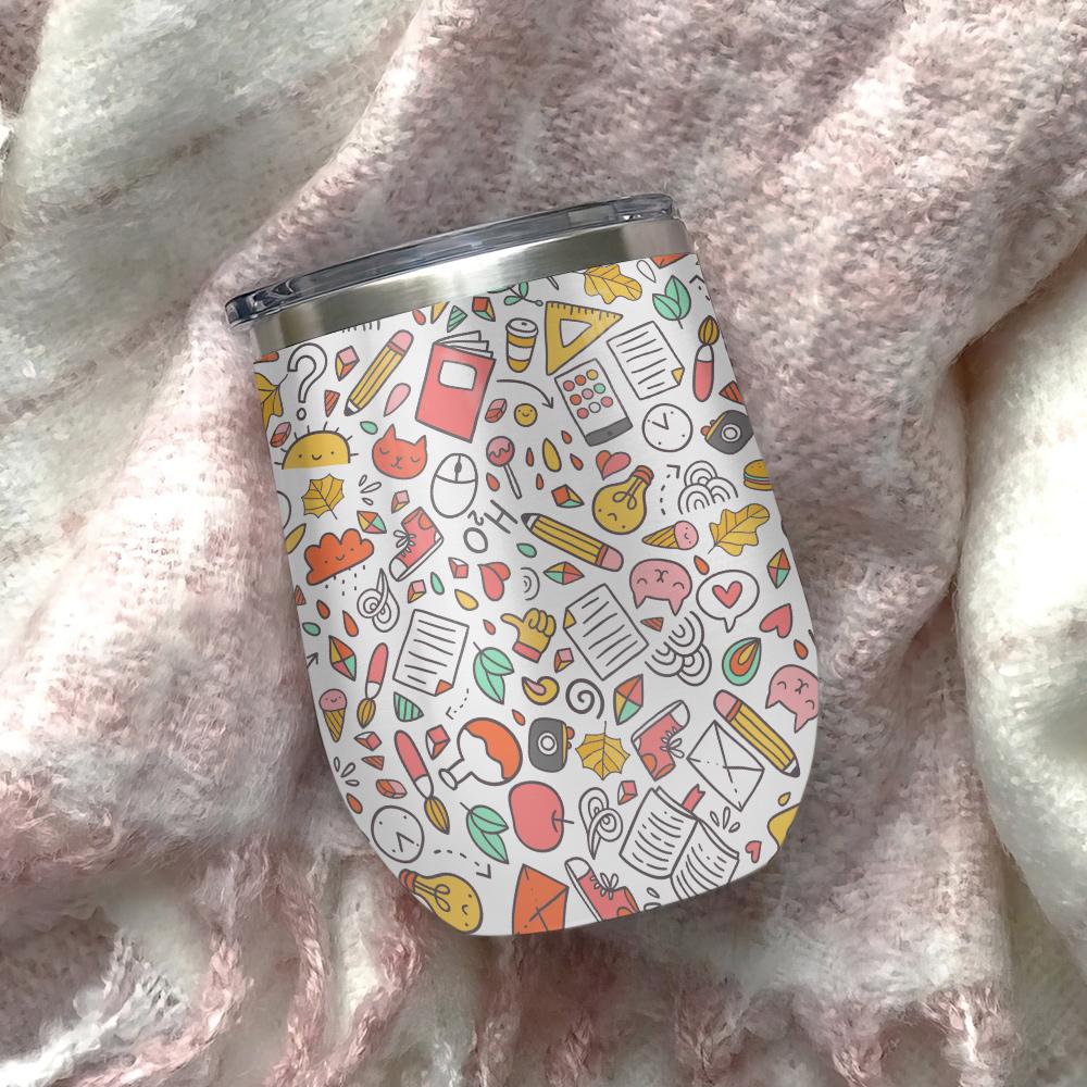 teacher i survived teaching during a pandemic 2021 teaching pattern wine tumbler teacher gift wine tumbler 2736