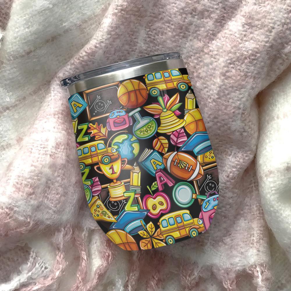 teacher life teaching pattern teaching is work of heart teacher wine tumbler teacher gift for women wine tumbler 2401