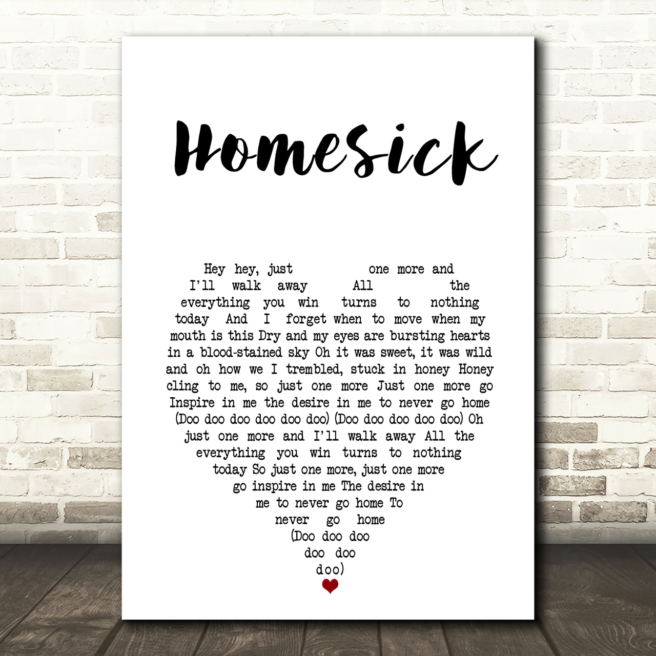 the cure homesick white heart song lyric art print 7529