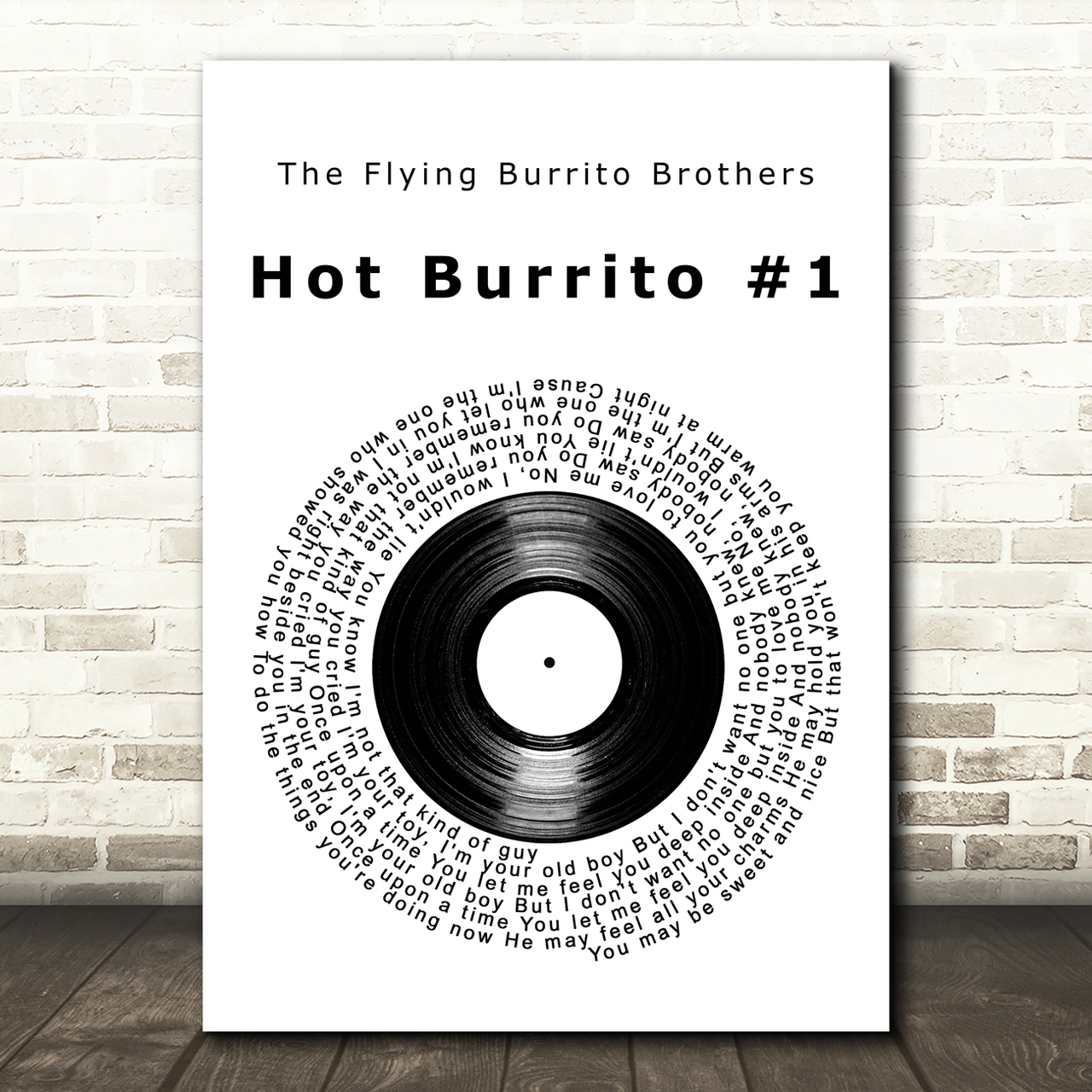 the flying burrito brothers hot burrito 1 vinyl record song lyric art print 6184