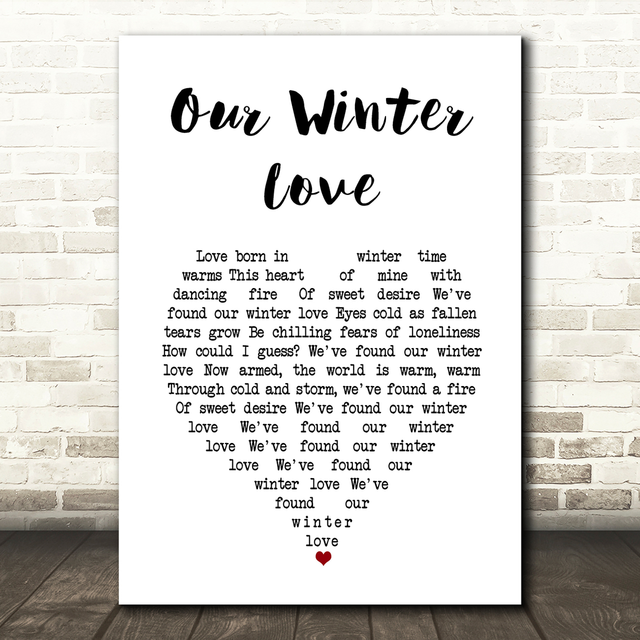 the lettermen our winter love white heart song lyric art print 5348