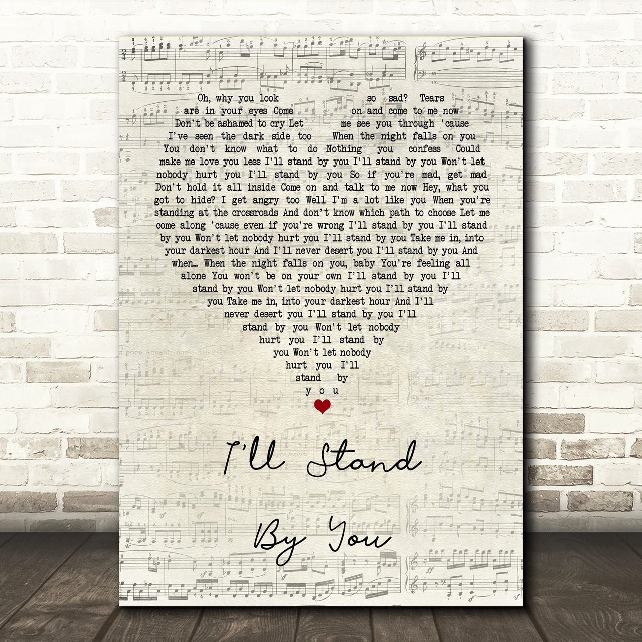 the pretenders ill stand by you script heart song lyric print 7498