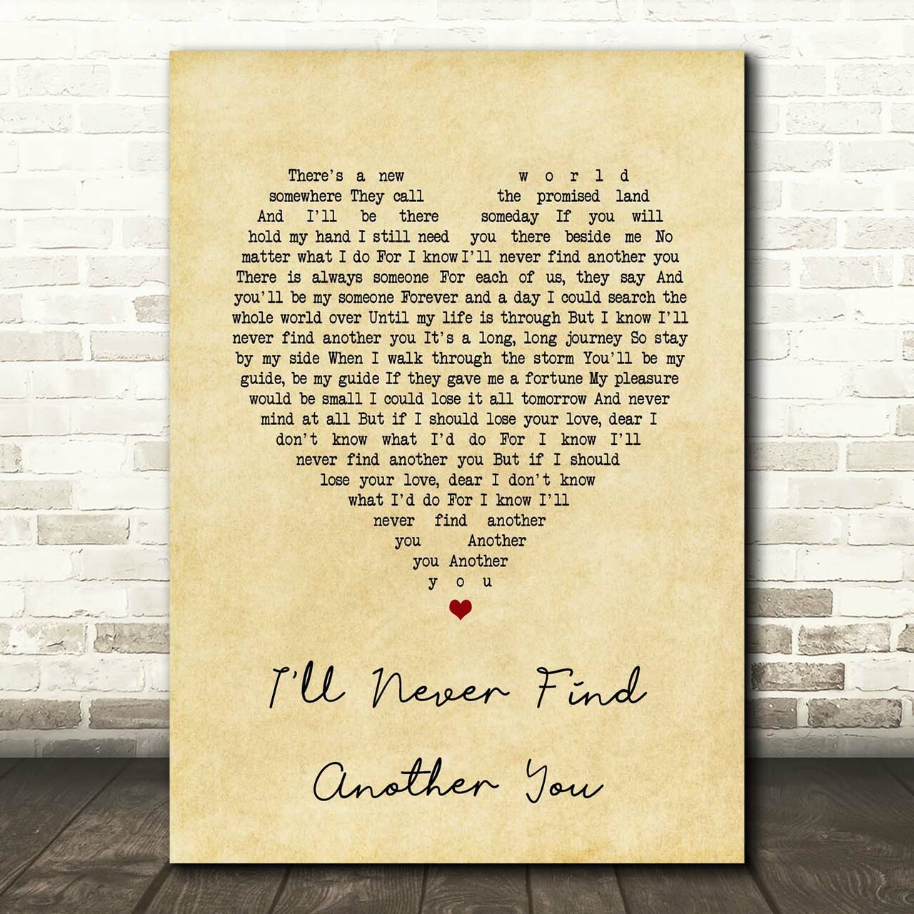 The Seekers I'll Never Find Another You Vintage Heart Song Lyric Print the seekers ill never find another you vintage heart song lyric print 6350