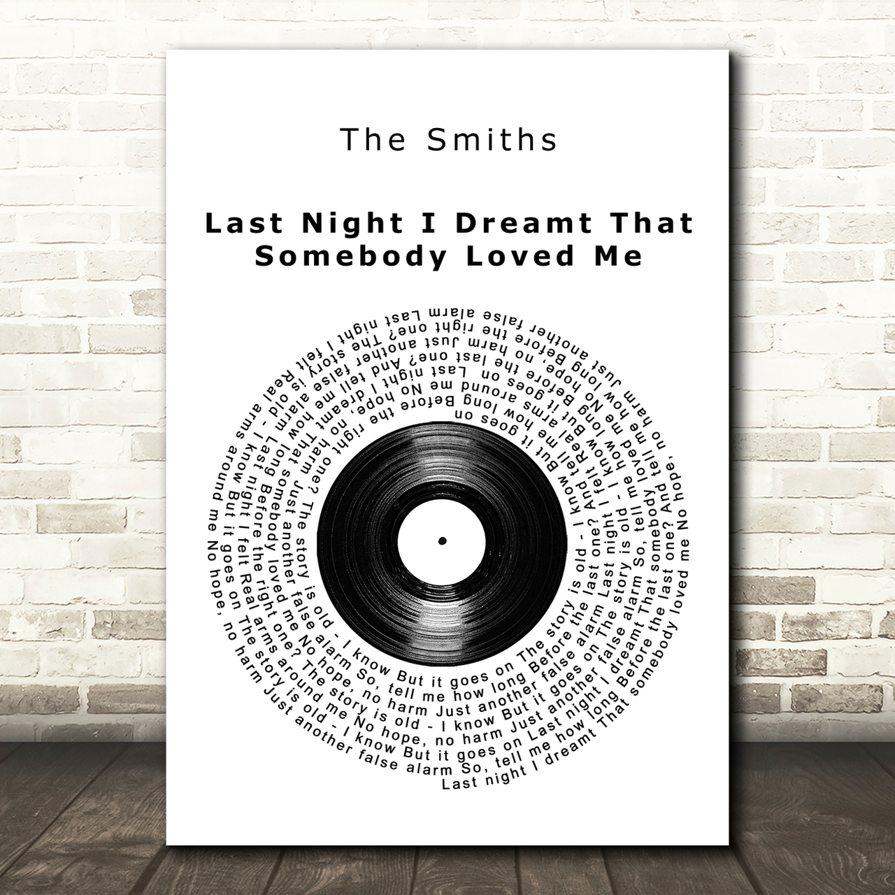the smiths last night i dreamt that somebody loved me vinyl record song lyric art print 2835