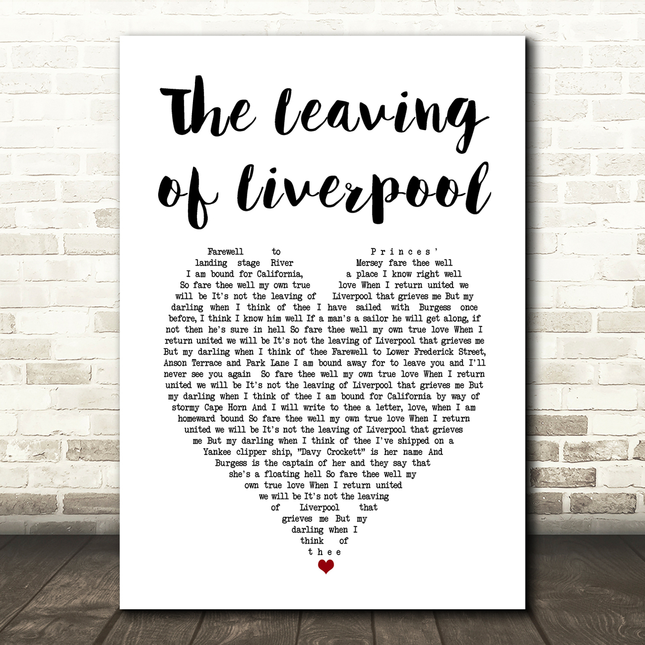 the spinners the leaving of liverpool white heart song lyric art print 5962