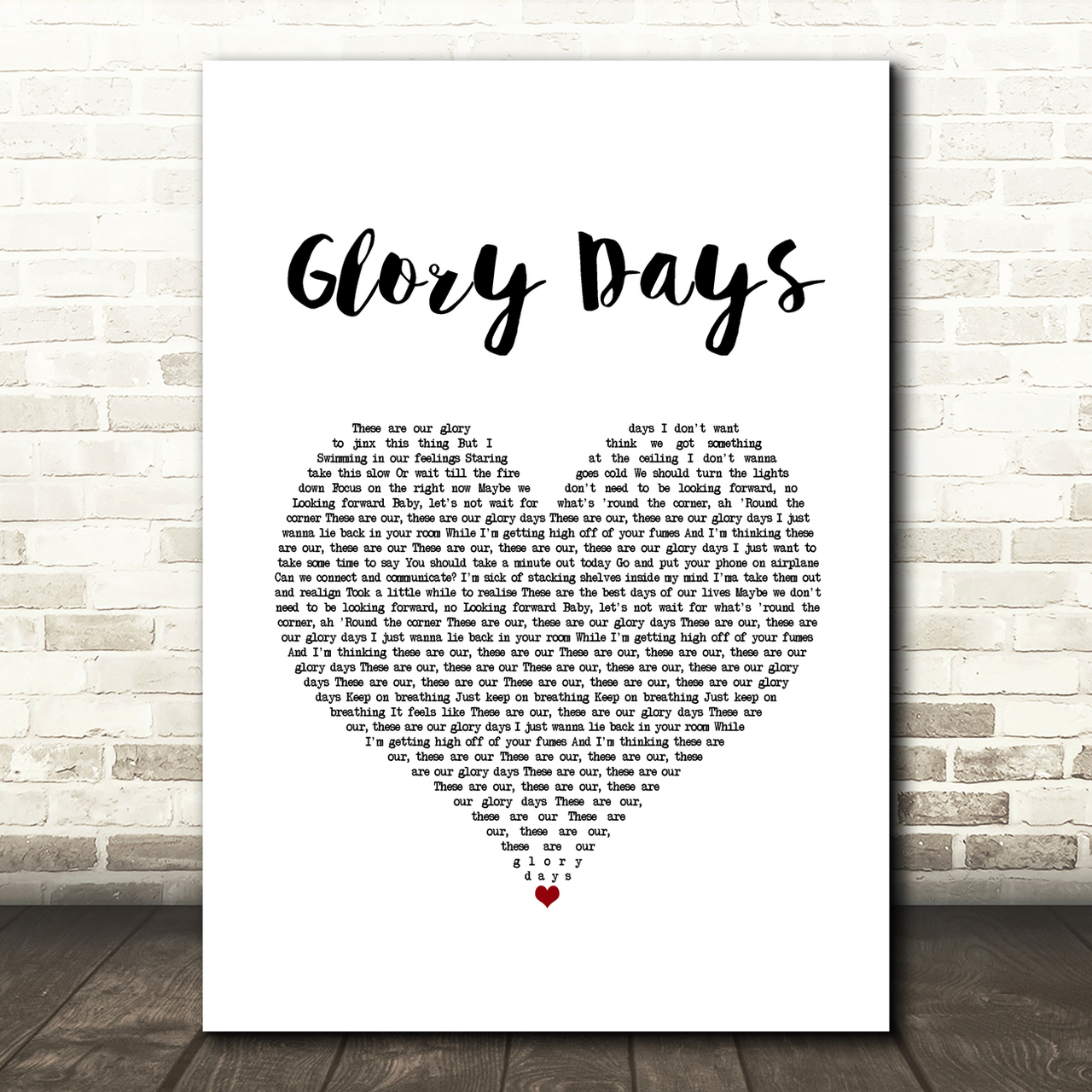 the vamps glory days white heart song lyric art print 1400
