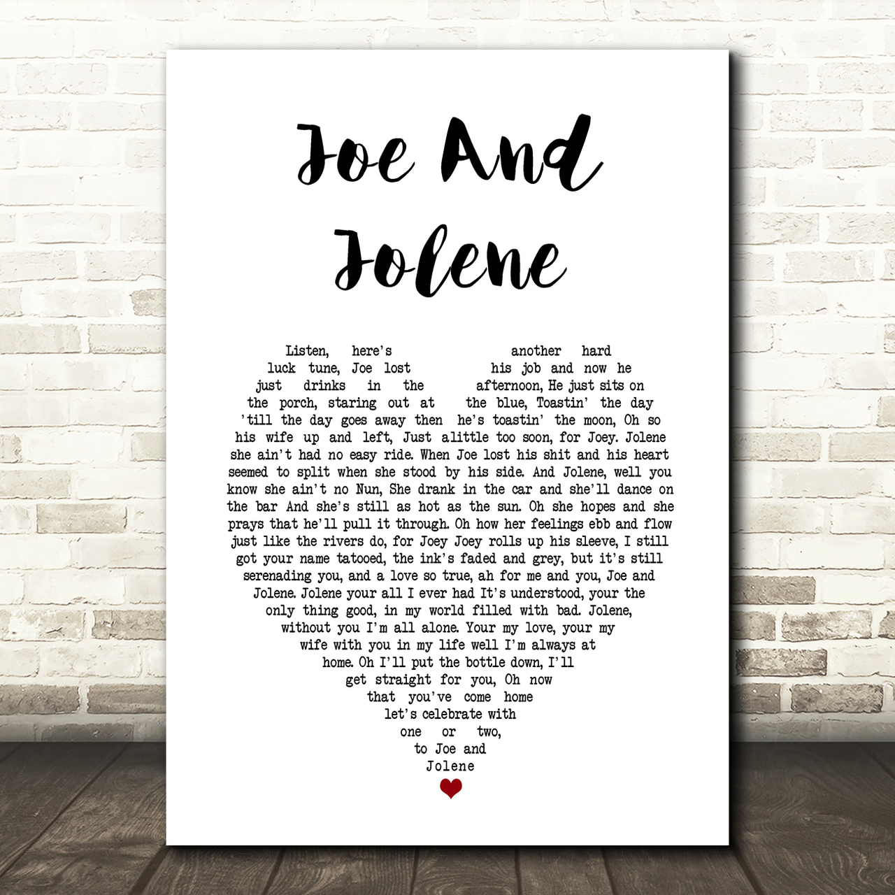 the white buffalo joe and jolene white heart song lyric art print 6578