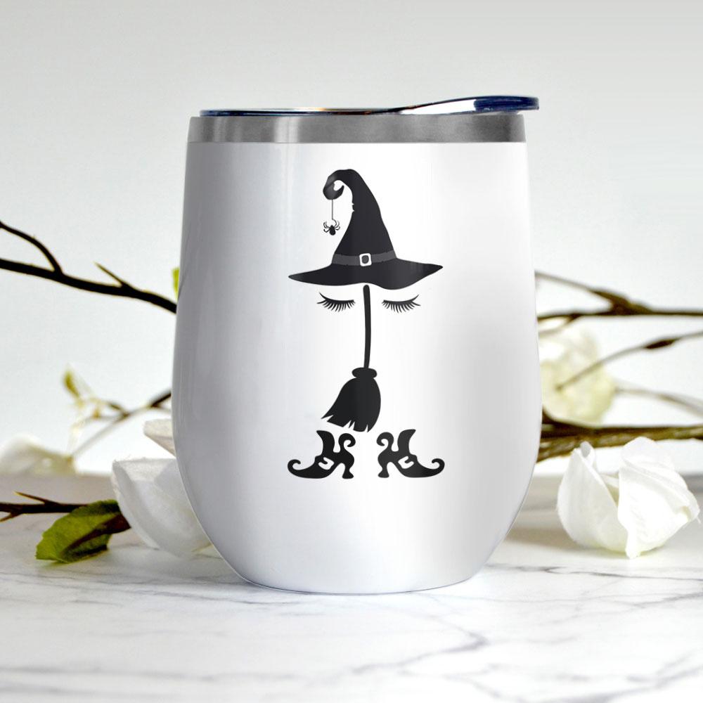 the witch is in boo ghost scary pumpkin trick or treat halloween wine tumbler 4526