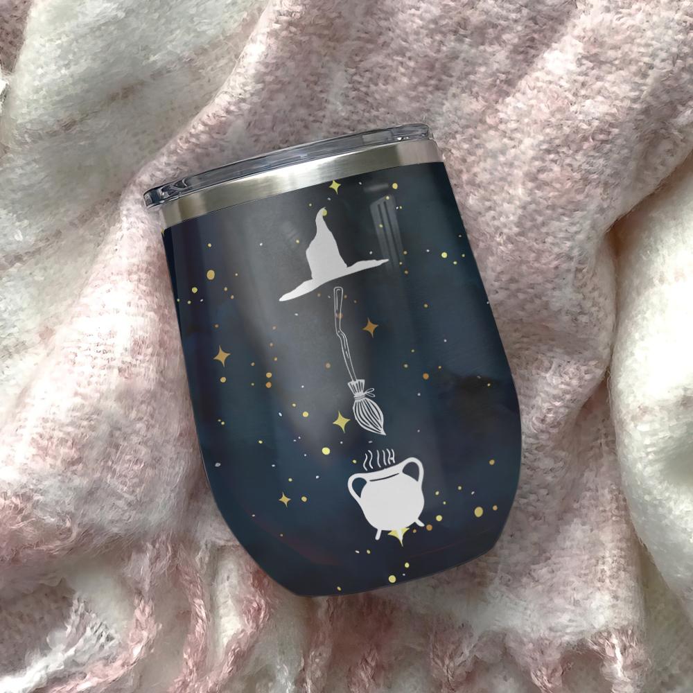 the witch is in boo ghost scary pumpkin trick or treat halloween wine tumbler 8173