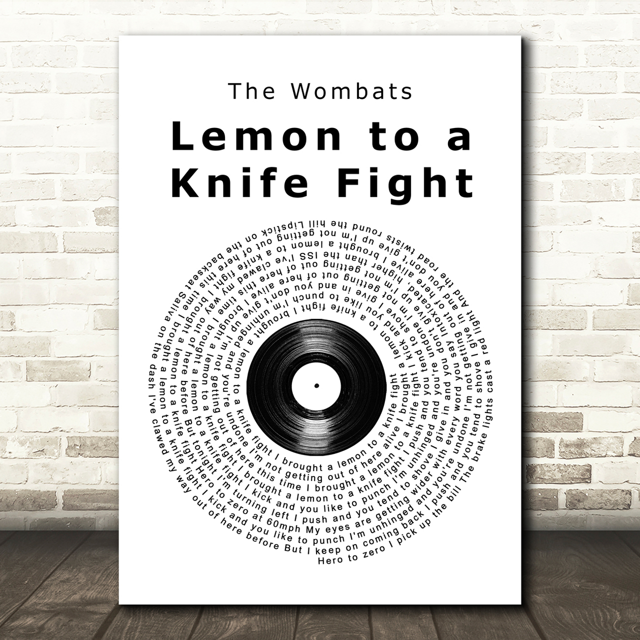 the wombats lemon to a knife fight vinyl record song lyric art print 6657