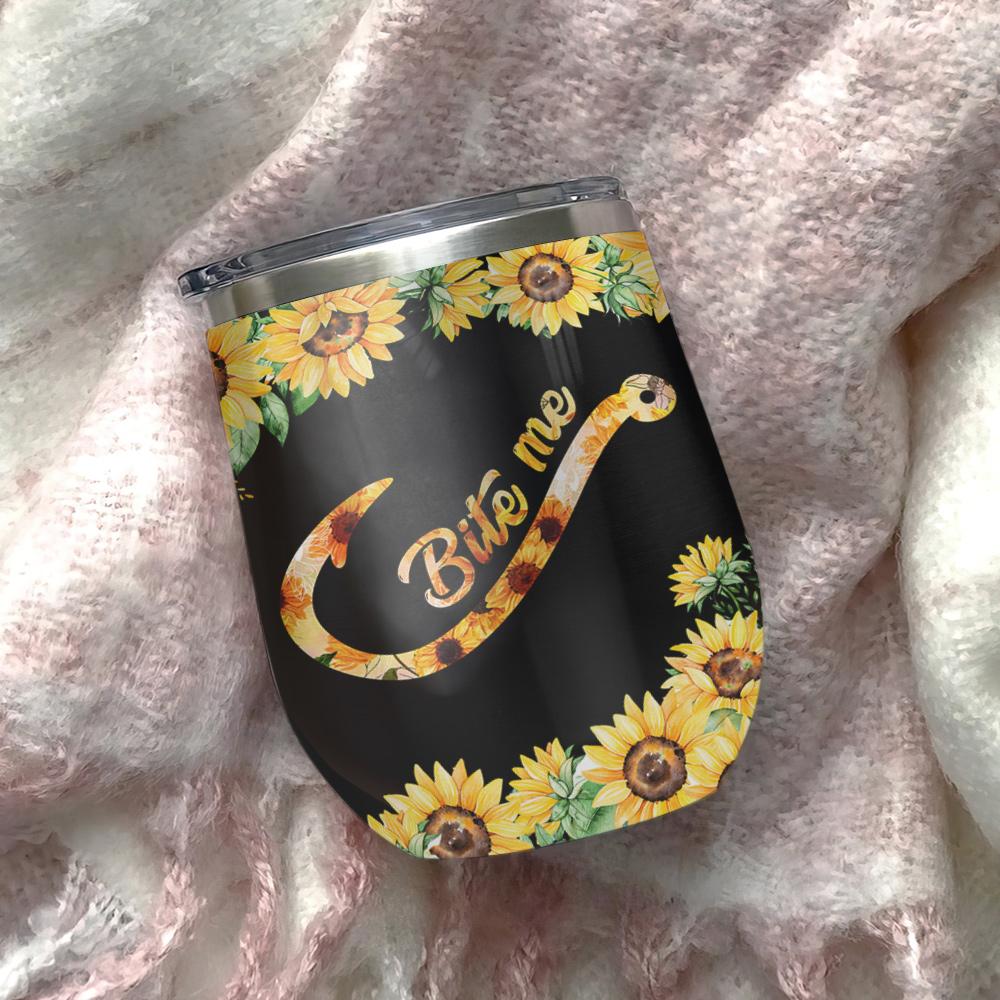 this fishing girl will show you bite me wine tumbler 4981