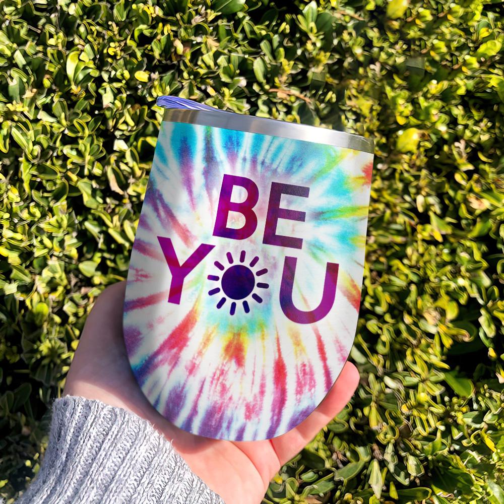 tie dye hippie pattern be you tie dye wine tumbler hippie gift wine tumbler 3901