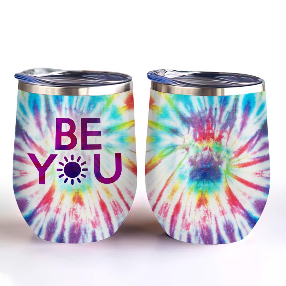 tie dye hippie pattern be you tie dye wine tumbler hippie gift wine tumbler 4338