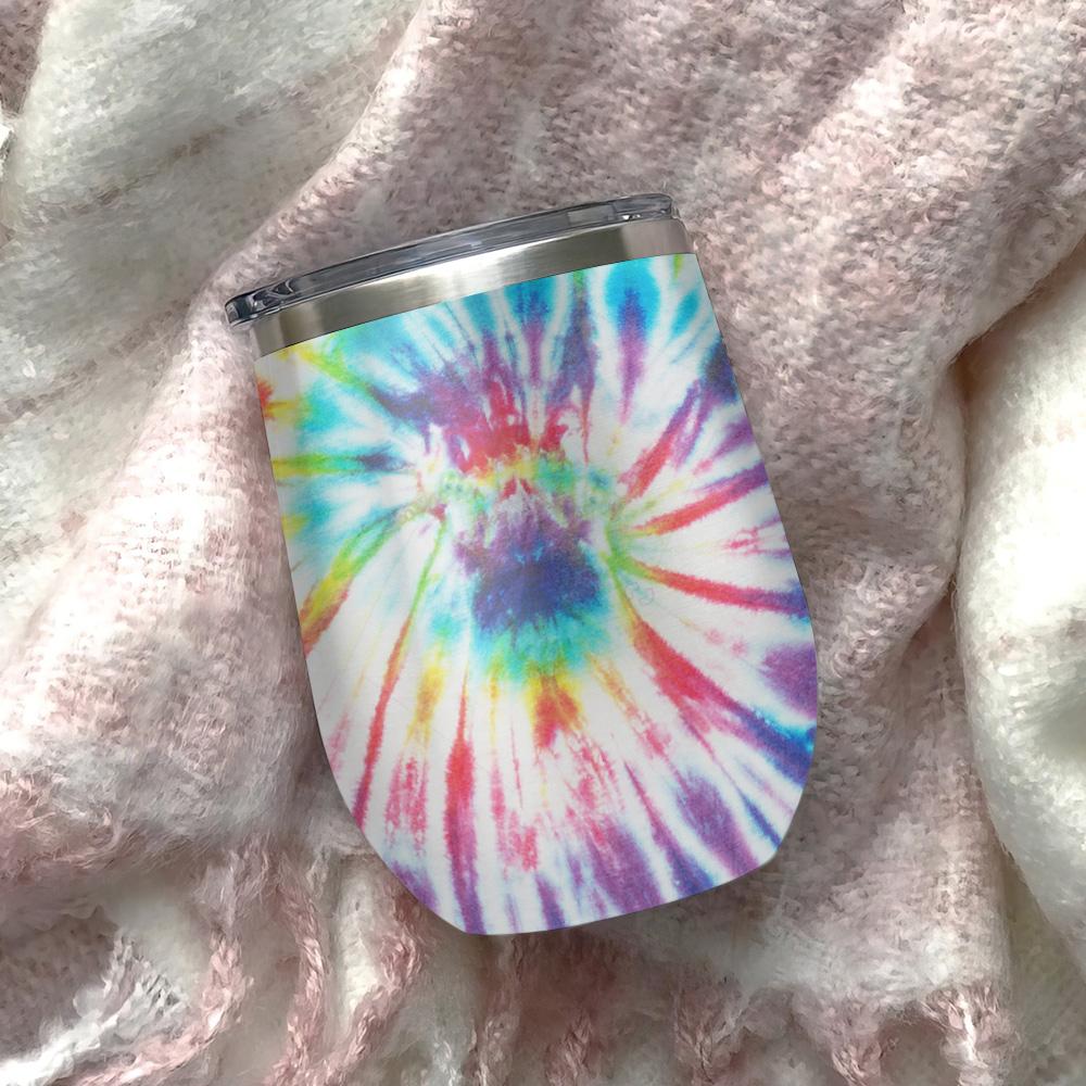 tie dye hippie pattern be you tie dye wine tumbler hippie gift wine tumbler 4342