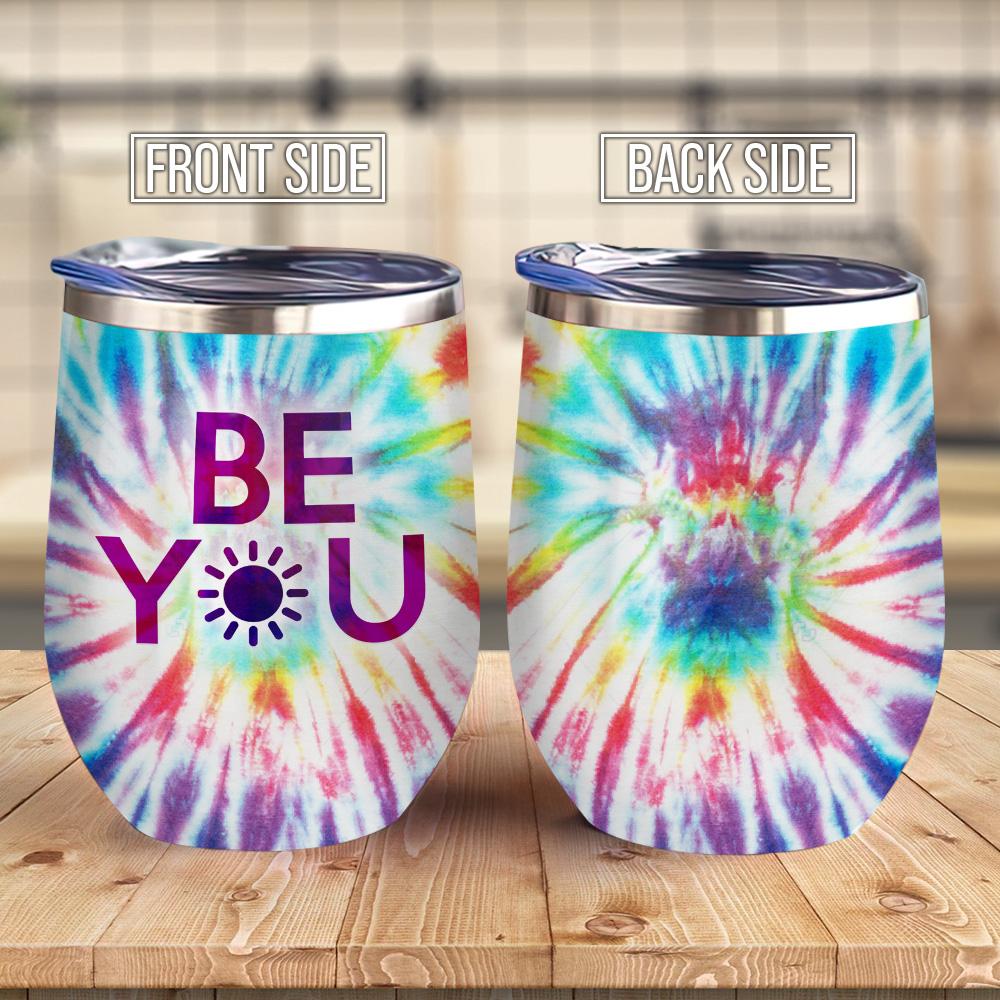 tie dye hippie pattern be you tie dye wine tumbler hippie gift wine tumbler 5532