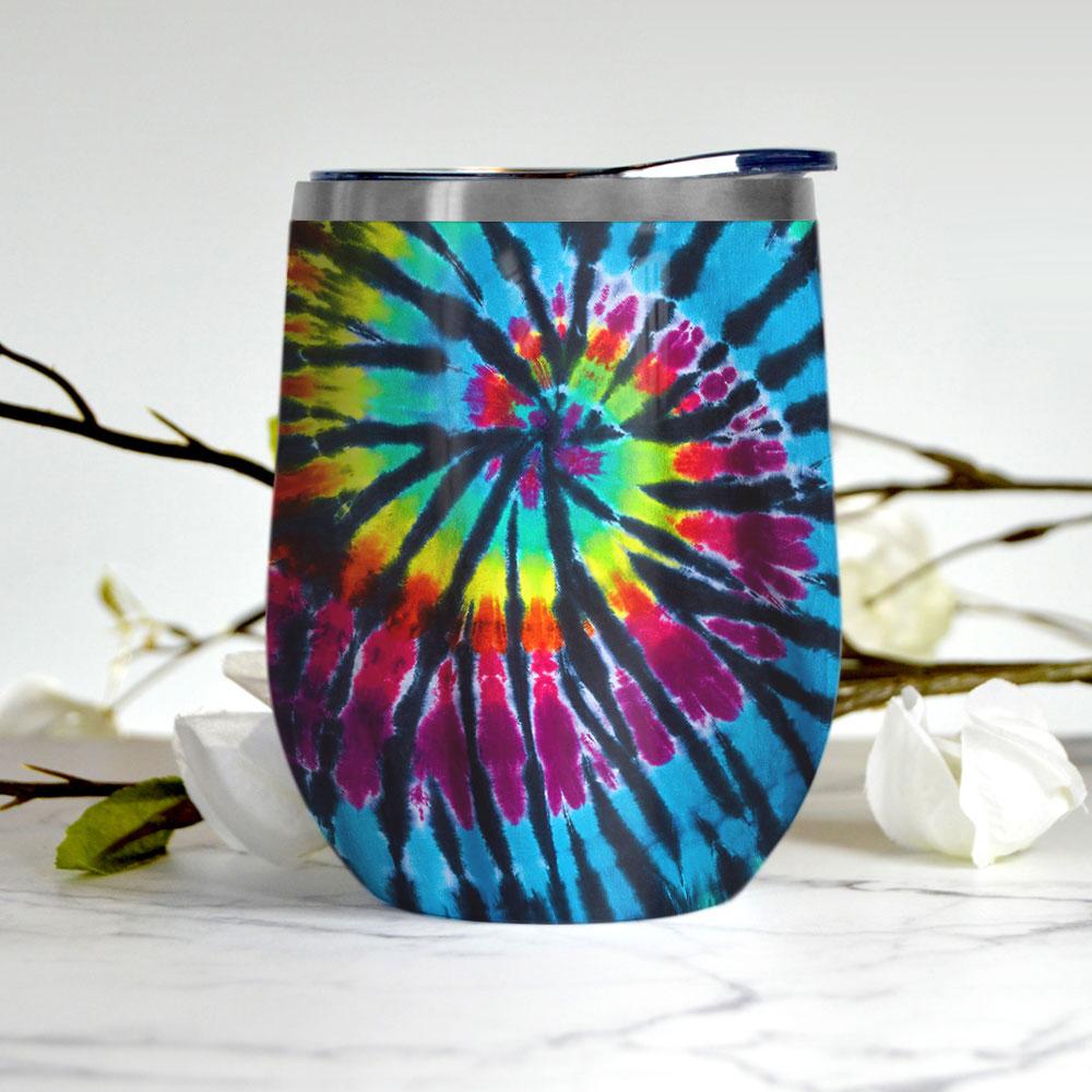 tie dye pattern tumbler hippie boho lover gift for you rainbow wine tumbler 2579