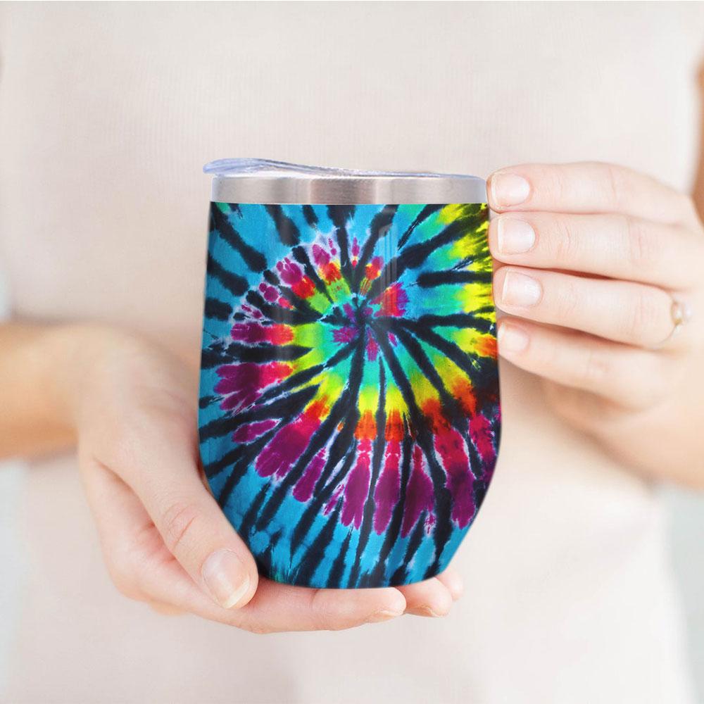 tie dye pattern tumbler hippie boho lover gift for you rainbow wine tumbler 5810