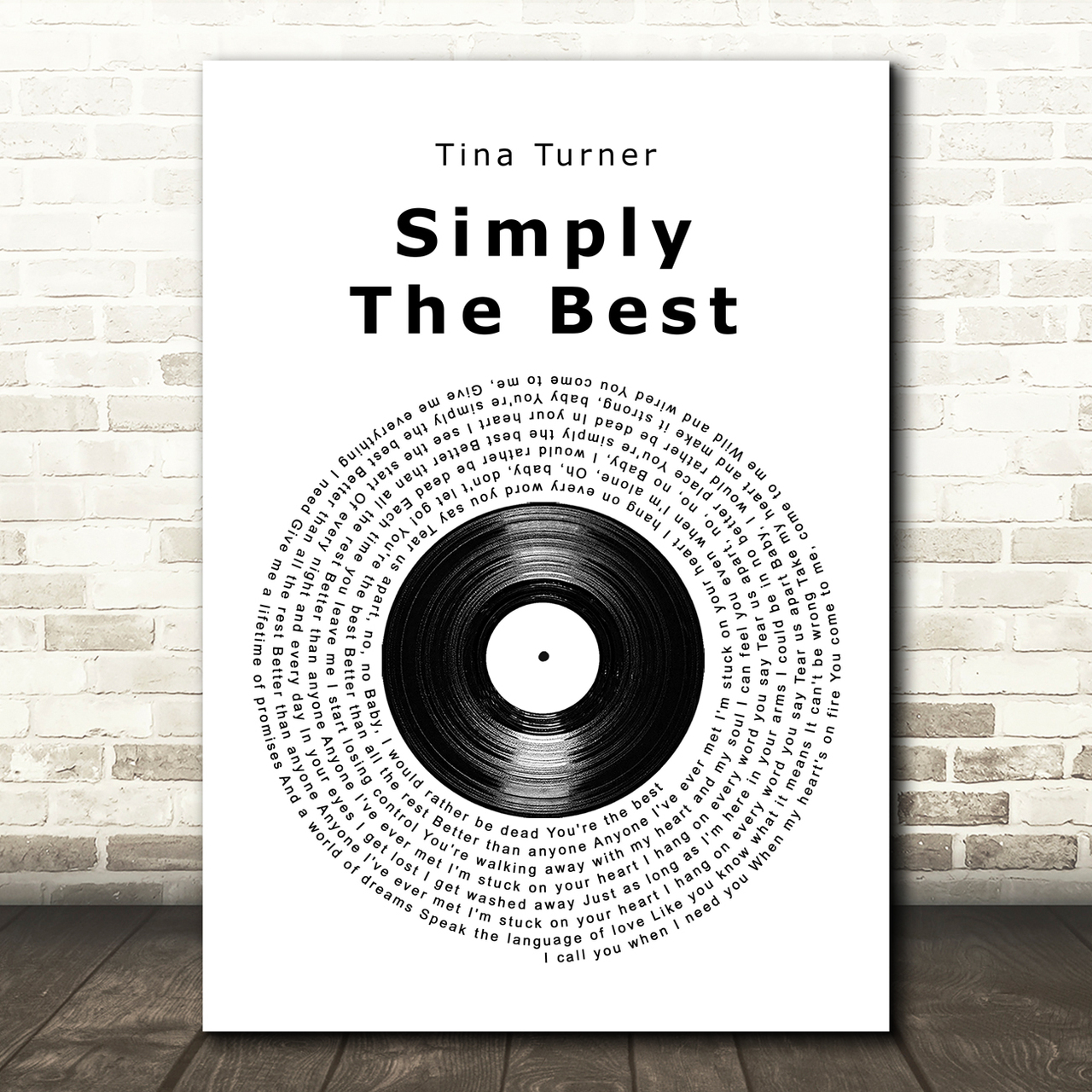 tina turner the best vinyl record song lyric art print 8951