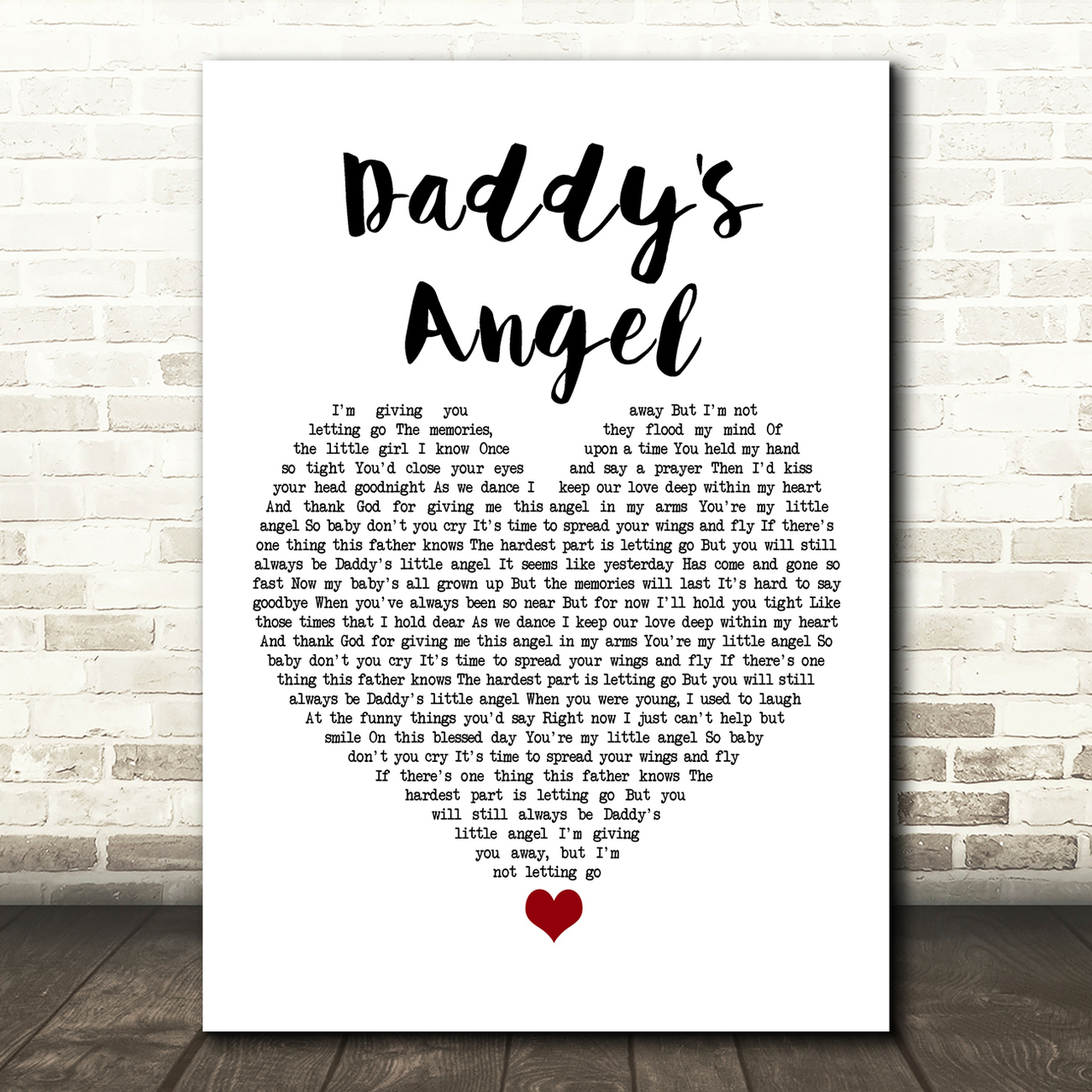 Tony Carter Daddy's Angel White Heart Song Lyric Art Print tony carter daddys angel white heart song lyric art print 4680