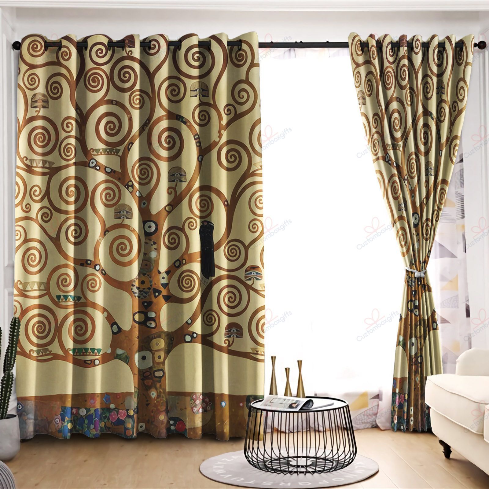 tree coral pattern window curtain home decor 2805