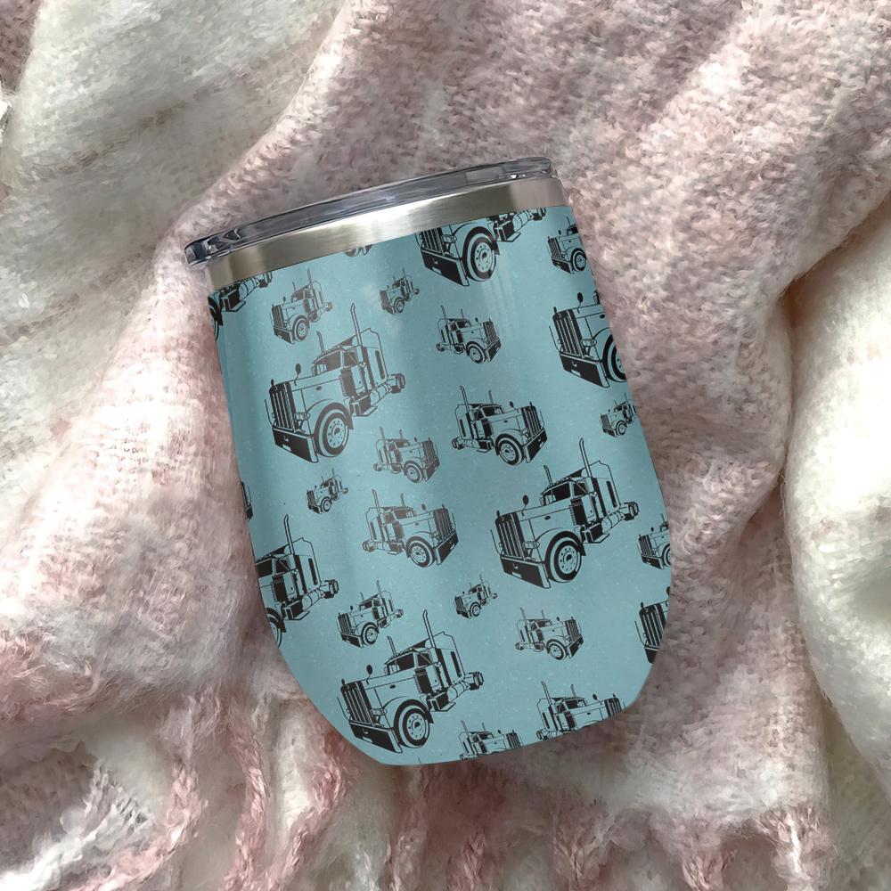 Truckerwife Life Trucker Pattern Wine Tumbler Trucker Gift Wine Tumbler truckerwife life trucker pattern wine tumbler trucker gift wine tumbler 3776