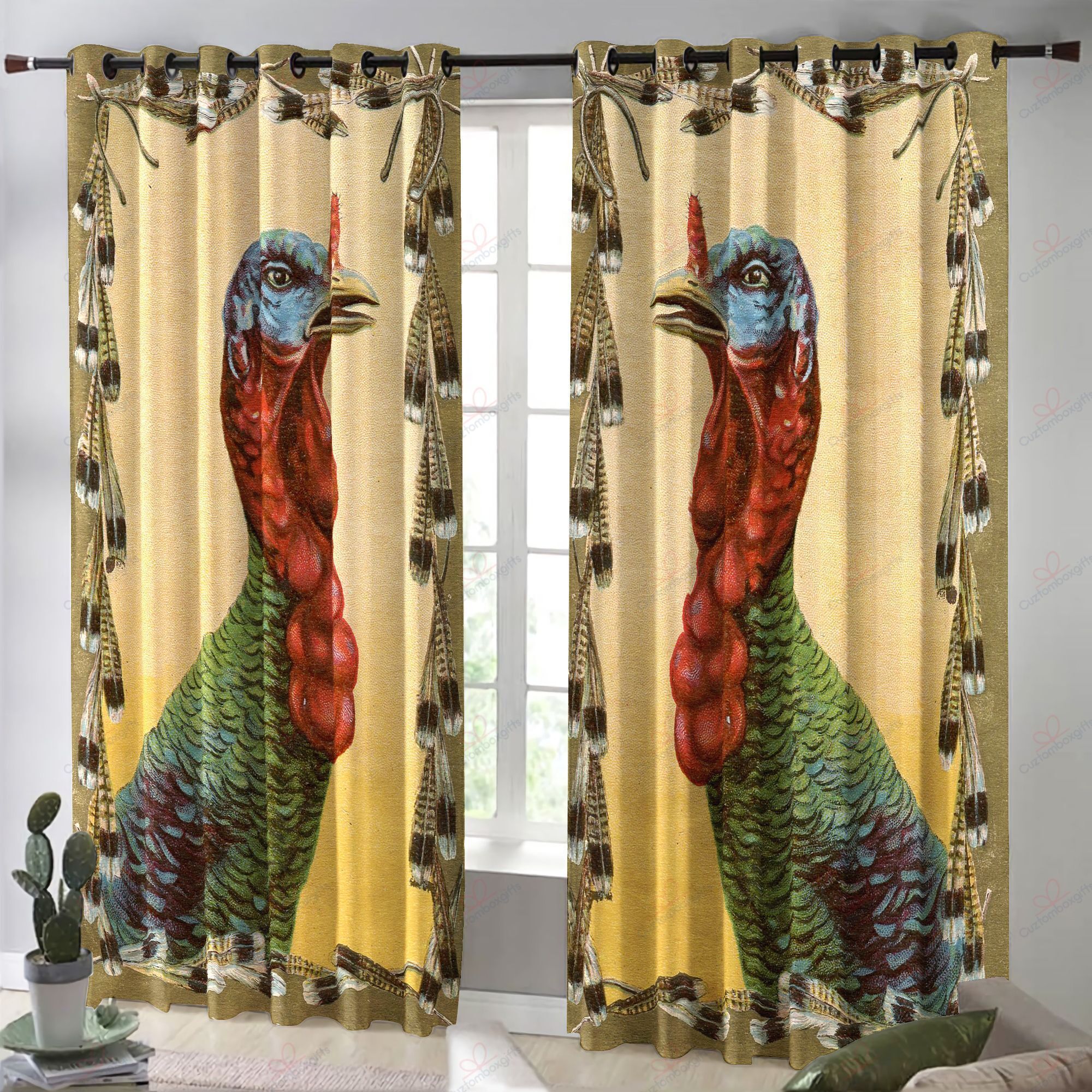 turkey vintage printed window curtain home decor 1786