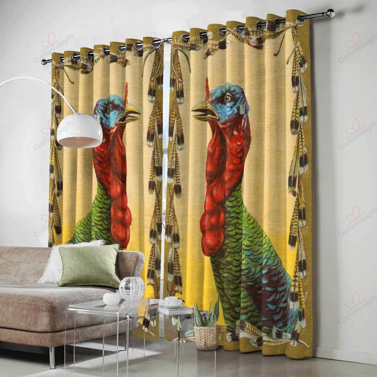 turkey vintage printed window curtain home decor 4294