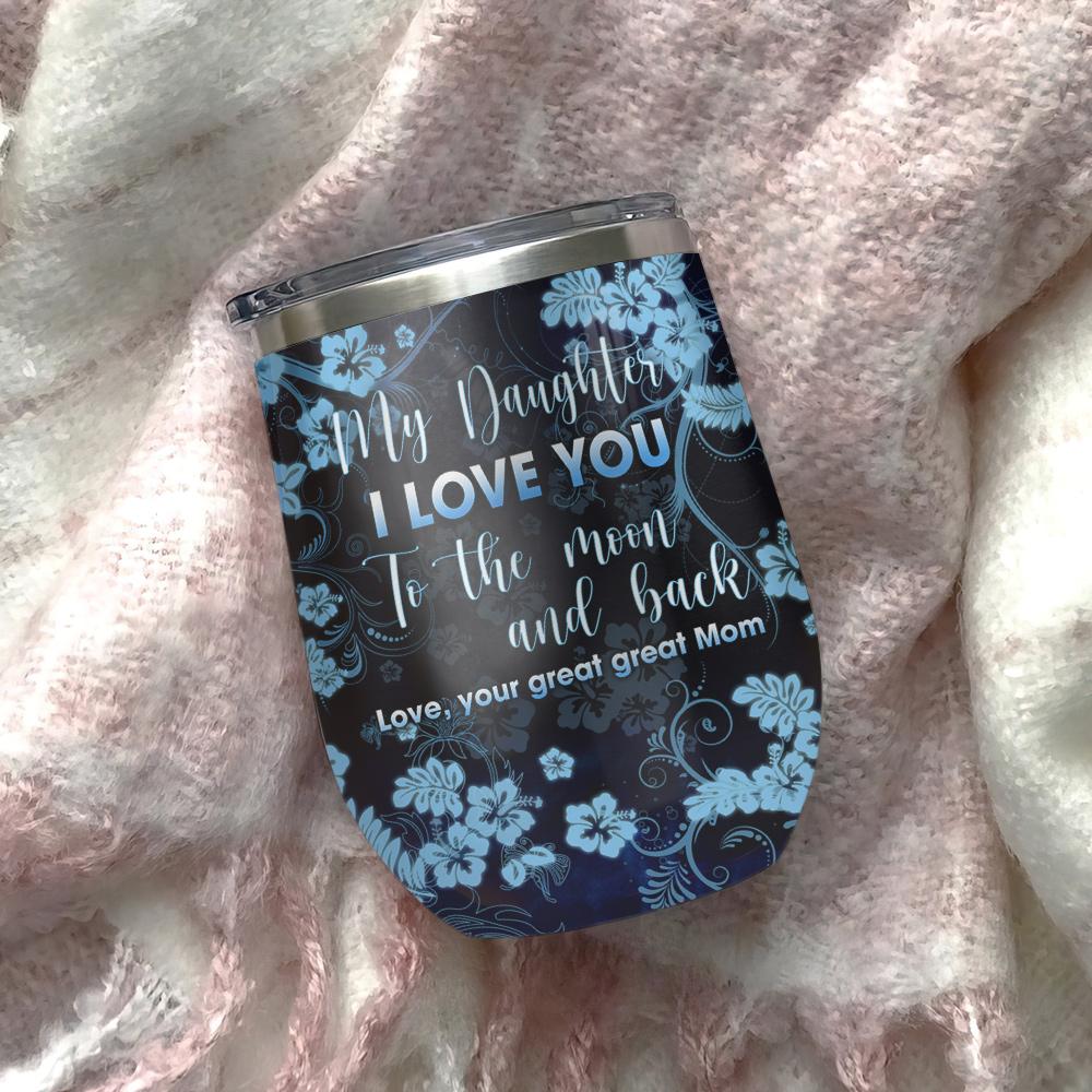 turtle mom to daughter gift for daughter wine tumbler 3894