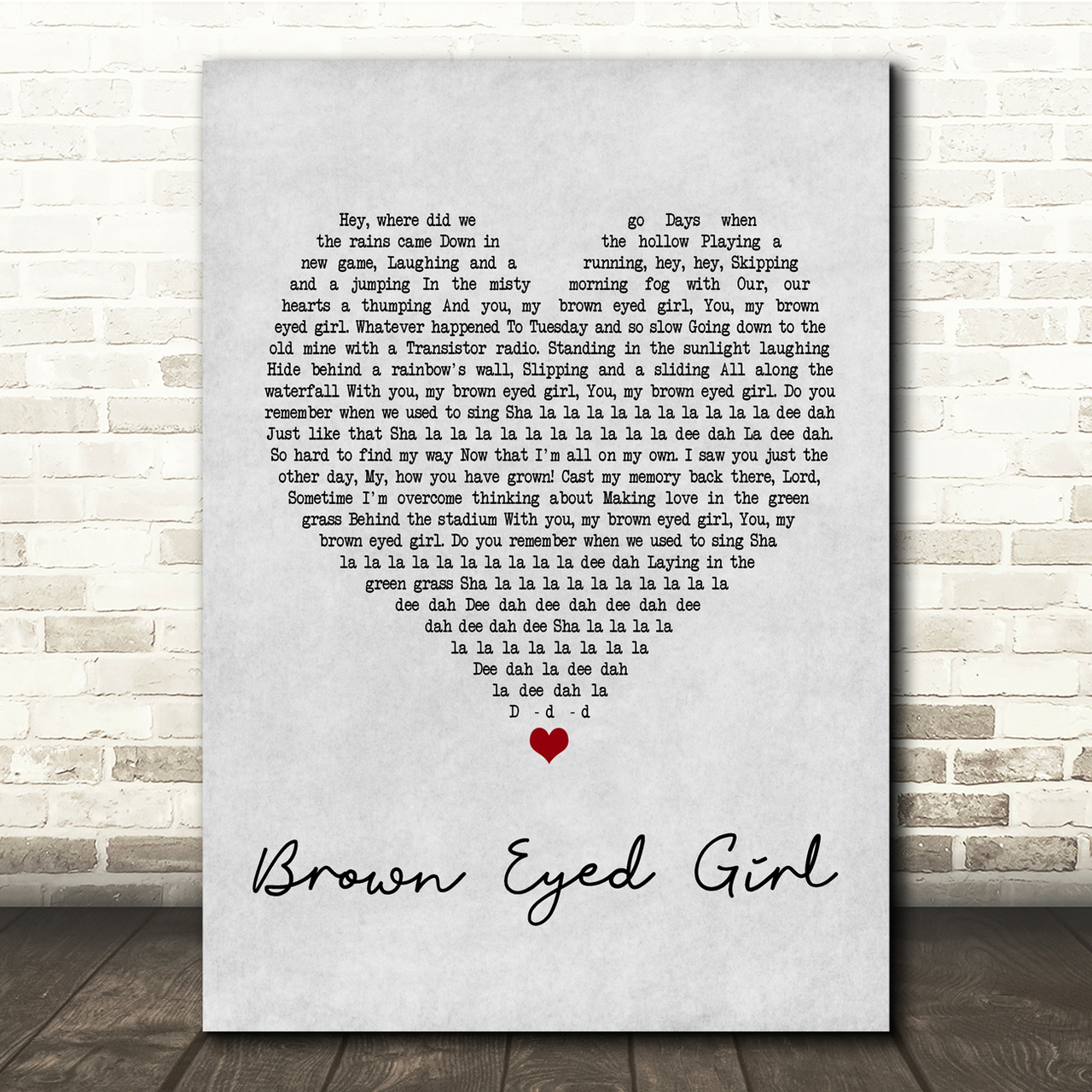 van morrison brown eyed girl grey heart song lyric quote print 6129