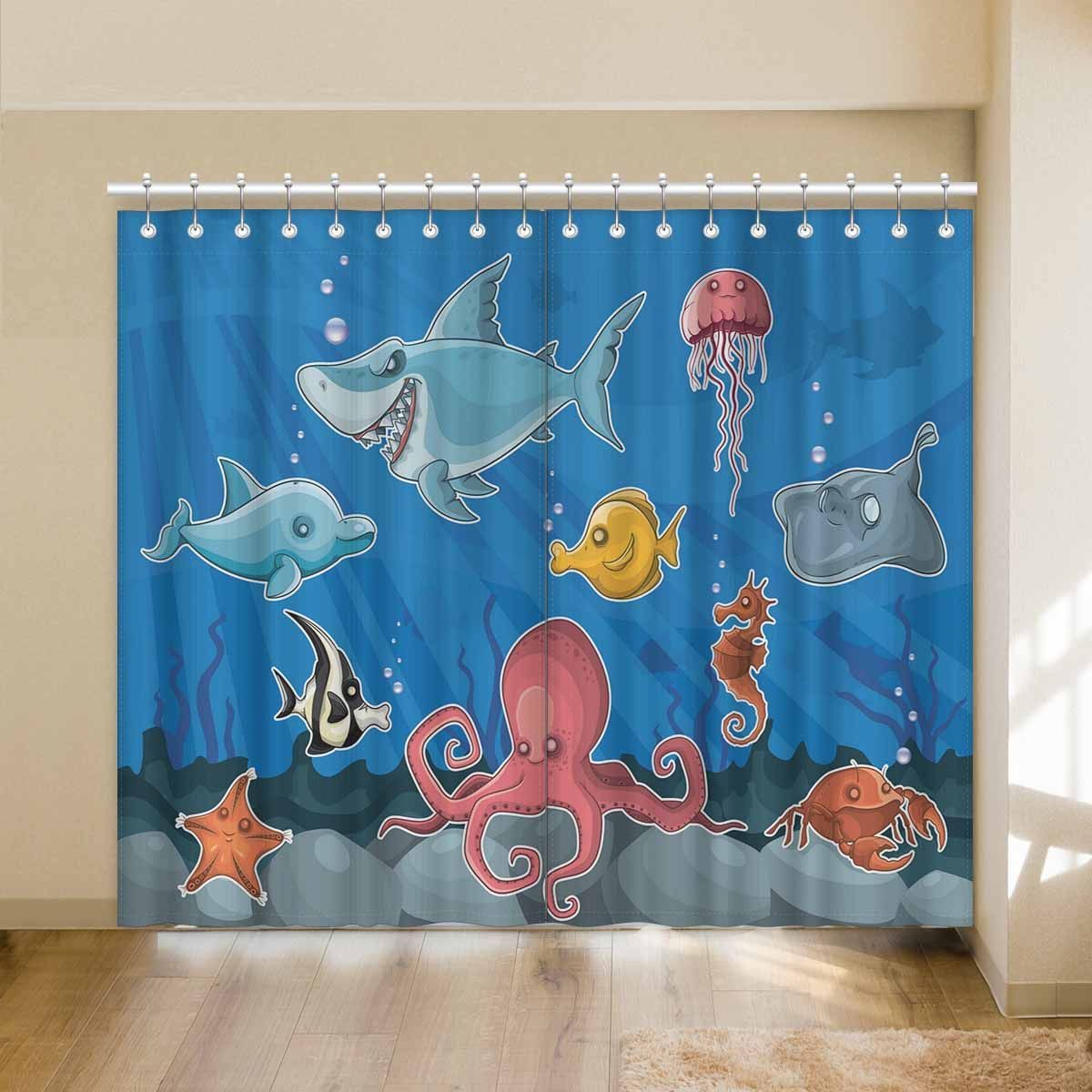 Variety Tropical Fish Underwater World Printed Window Curtain variety tropical fish underwater world printed window curtain 7809