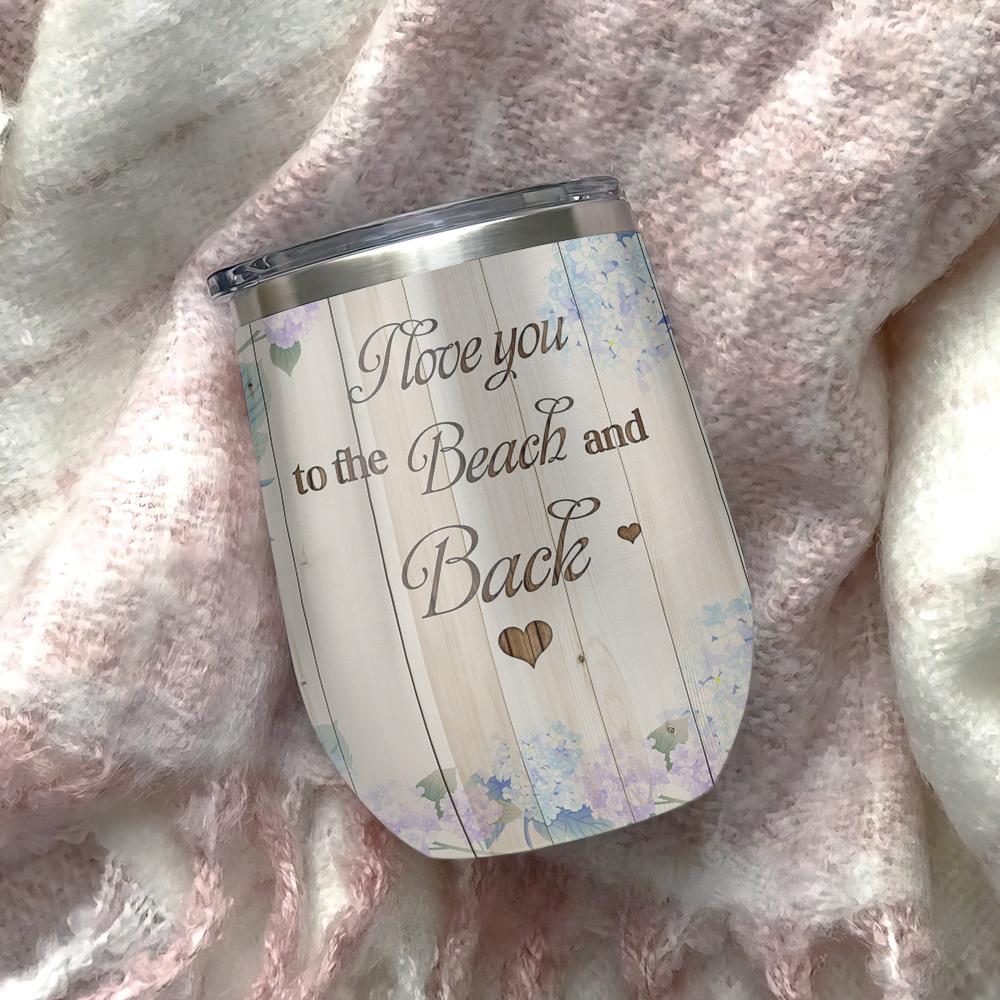 Wooden Style Turtle Couple Love You To The Beach And Back Personalized Wine Tumbler wooden style turtle couple love you to the beach and back personalized wine tumbler 6123