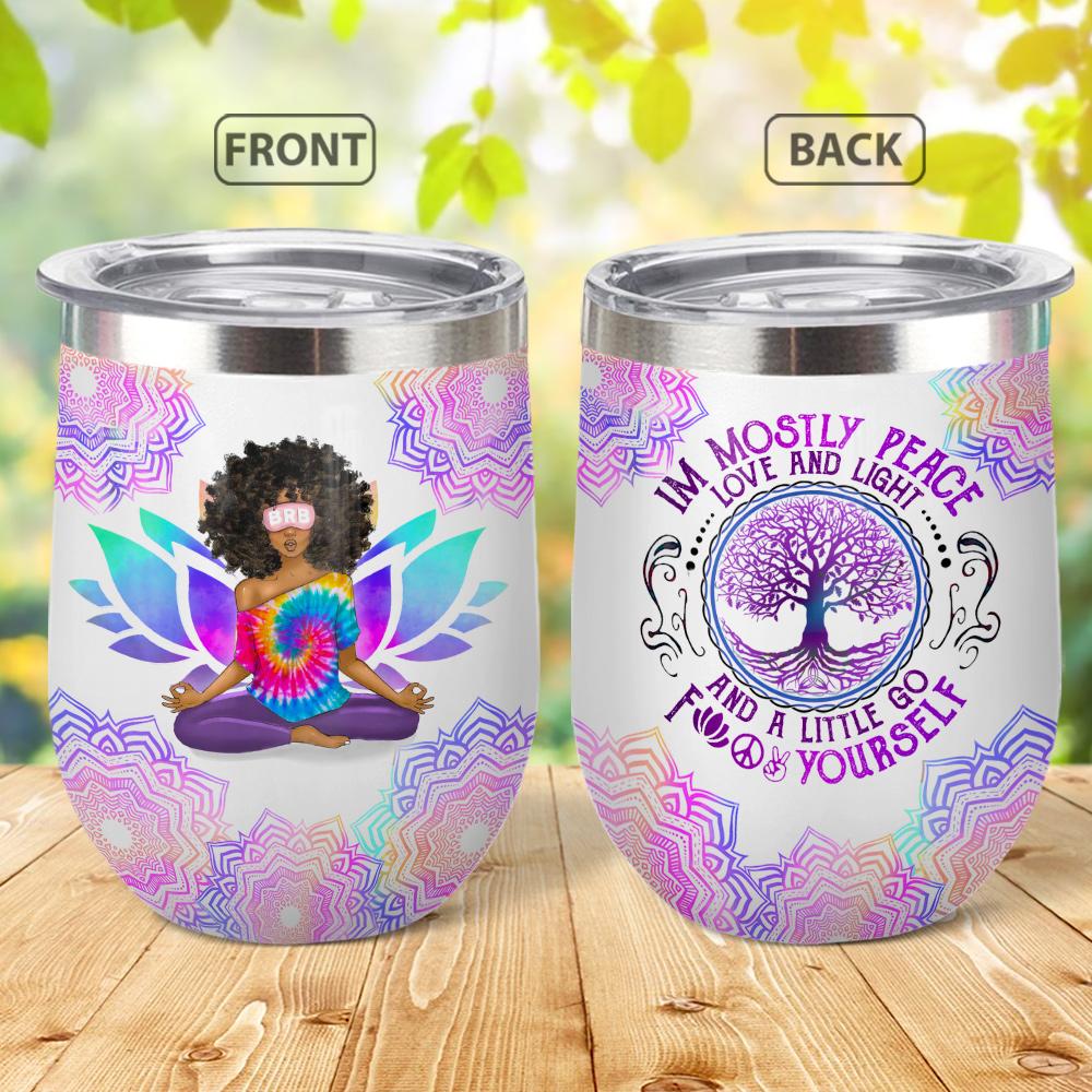 Yoga Meditation Love And Light Wine Tumbler yoga meditation love and light wine tumbler 3603
