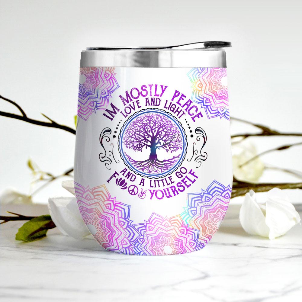 Yoga Meditation Love And Light Wine Tumbler yoga meditation love and light wine tumbler 5523