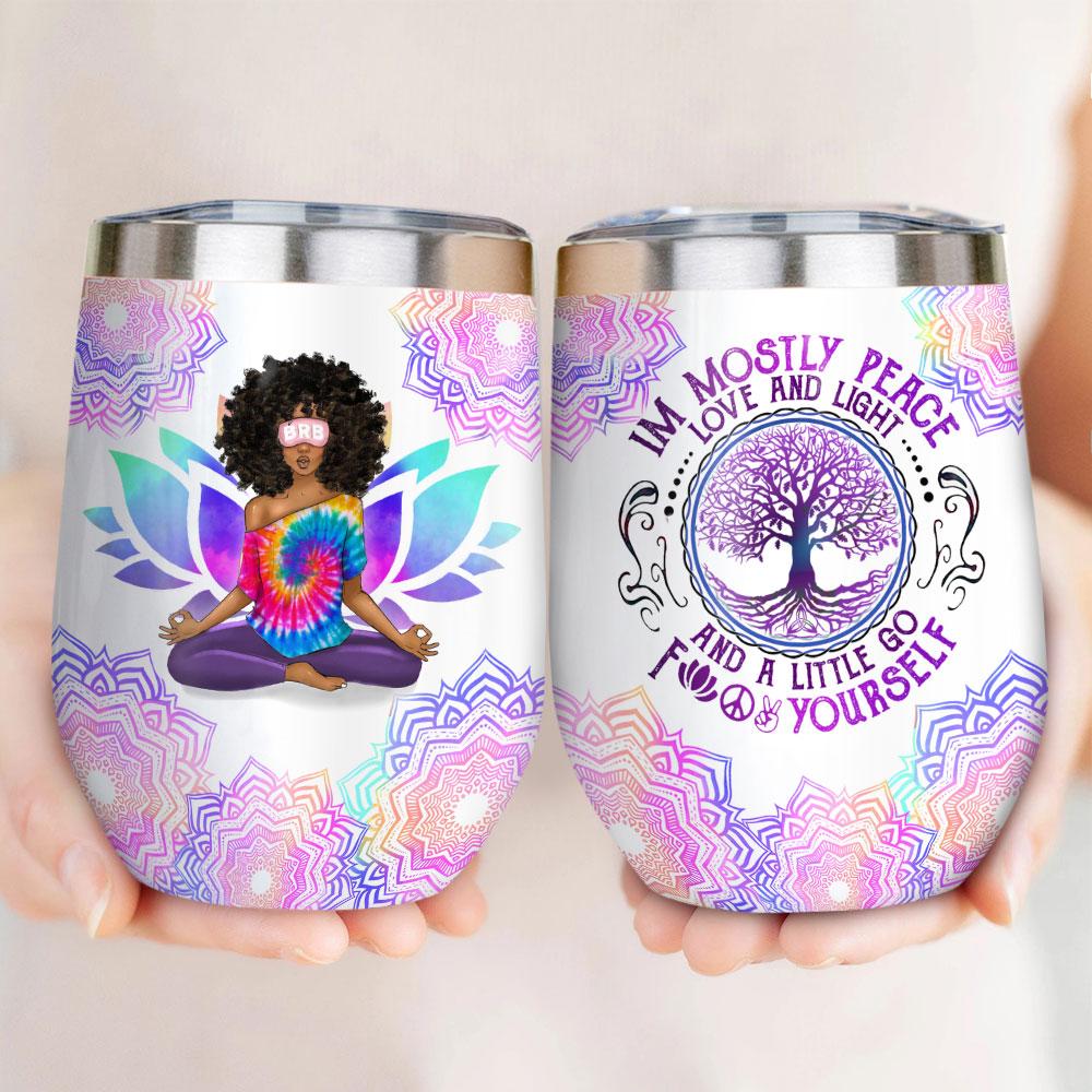 Yoga Meditation Love And Light Wine Tumbler yoga meditation love and light wine tumbler 5753