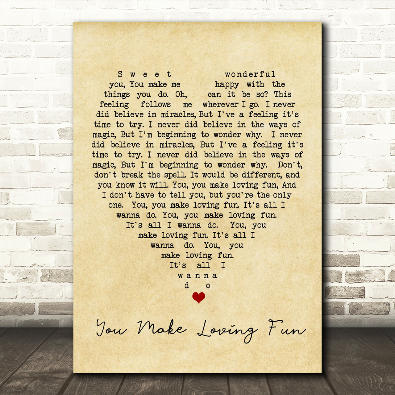you make loving fun fleetwood mac vintage heart quote song lyric print 6397
