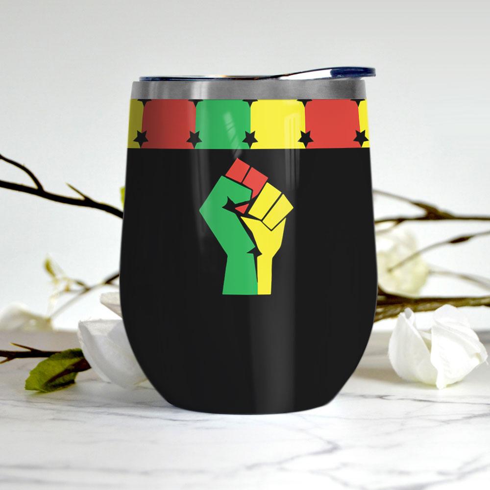 young black and free ish since 1865 africa american independence day african black wine tumbler 1343