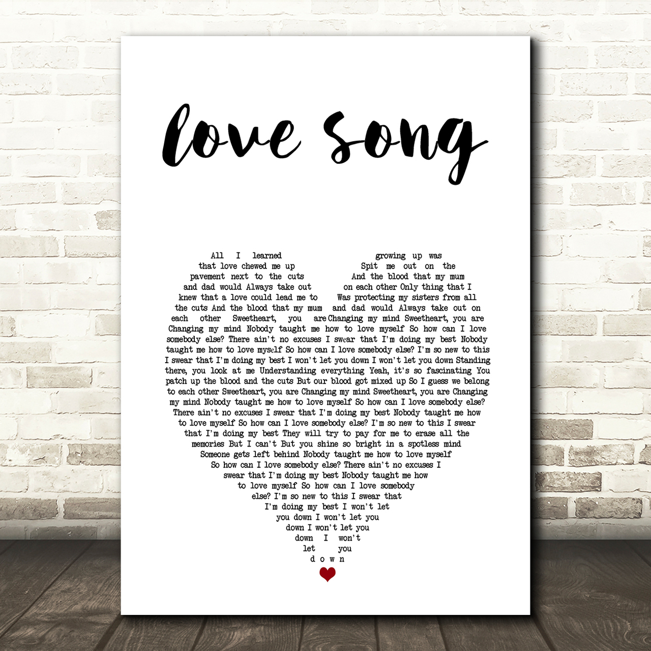 yungblud love song white heart song lyric art print 6162