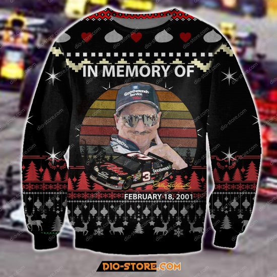 3D All Over Print Dale Earnhardt Ugly Christmas Sweatshirt