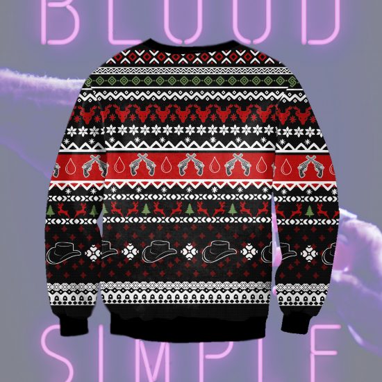 3D All Over Printed Blood Simple Ugly Christmas Sweatshirt 1