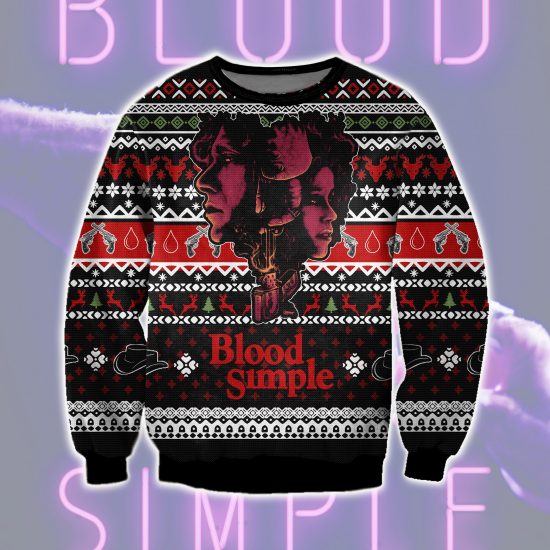 3D All Over Printed Blood Simple Ugly Christmas Sweatshirt