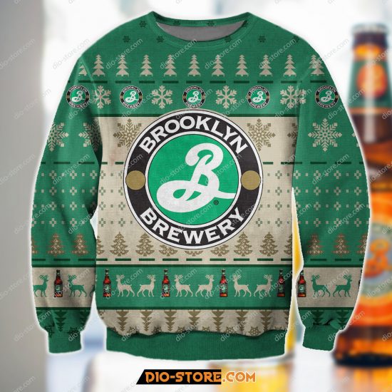 3D All Over Printed Brooklyn Lager Ugly Christmas Sweatshirt