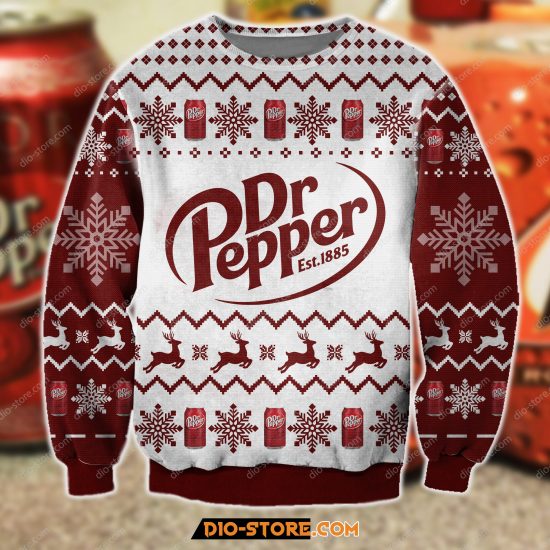 3D All Over Printed Dr Pepper Ugly Christmas Sweatshirt