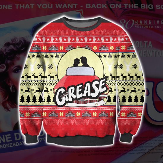 3D All Over Printed Grease Ugly Christmas Sweatshirt