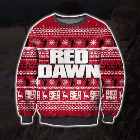 3D All Over Printed Red Dawn Christmas Sweatshirt