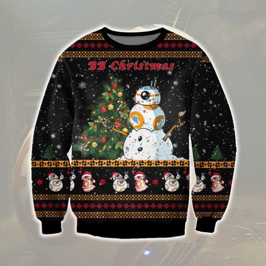 3D All Over Printed Star Wars Bb-8 Ugly Christmas Sweatshirt