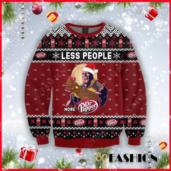 3D All Over Printed Thanos Less People More Dr Pepper Sweatshirt