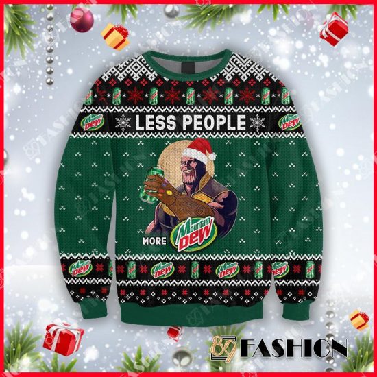 3D All Over Printed Thanos Less People More Mountain Dew Sweatshirt