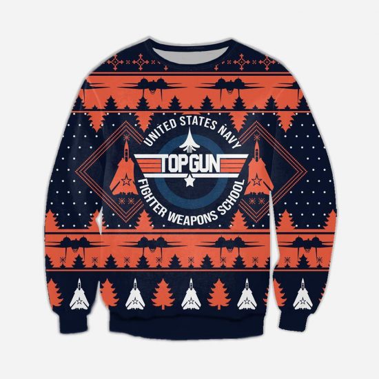 3D All Over Printed Top Gun Ugly Sweatshirt