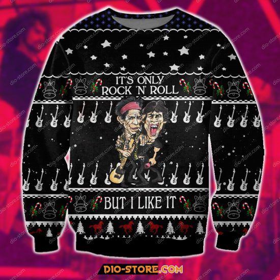 3D Print It'S Only Rock 'N' Roll - The Rolling Stones Ugly Christmas Sweatshirt