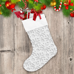 3d White Gray Snowflakes And Dots Pattern Christmas Stocking